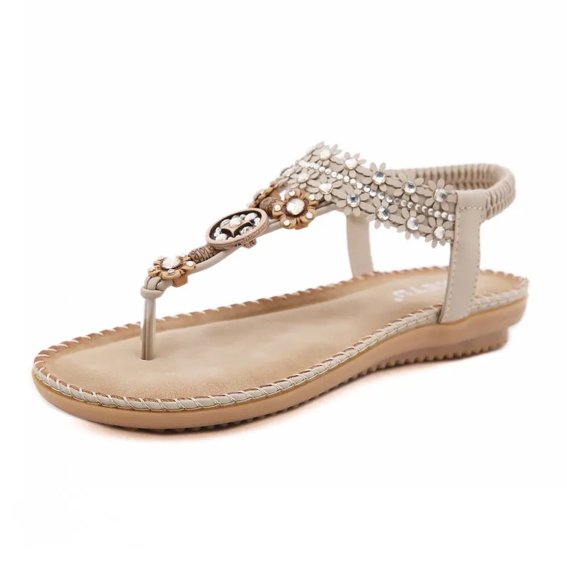 SIKETU | Retro Bohemian Beaded Slingback Sandals