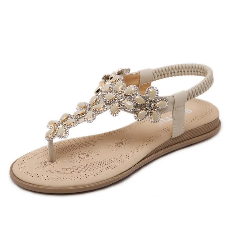 SIKETU | Sparkly Rhinestone Flat Flip Flop Sandals