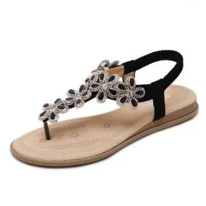 SIKETU | Sparkly Rhinestone Flat Flip Flop Sandals