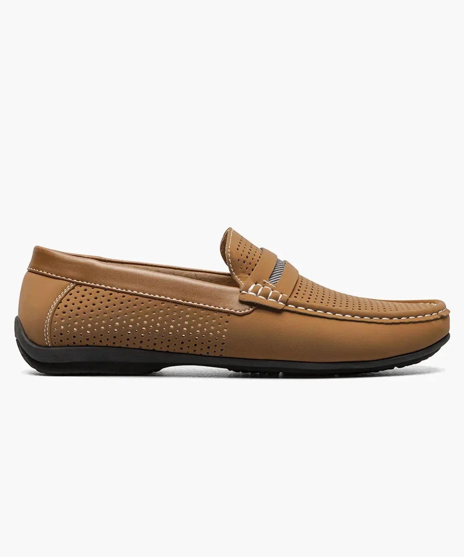 Stacy Adams Corby Moc Toe Saddle Slip On - Tan