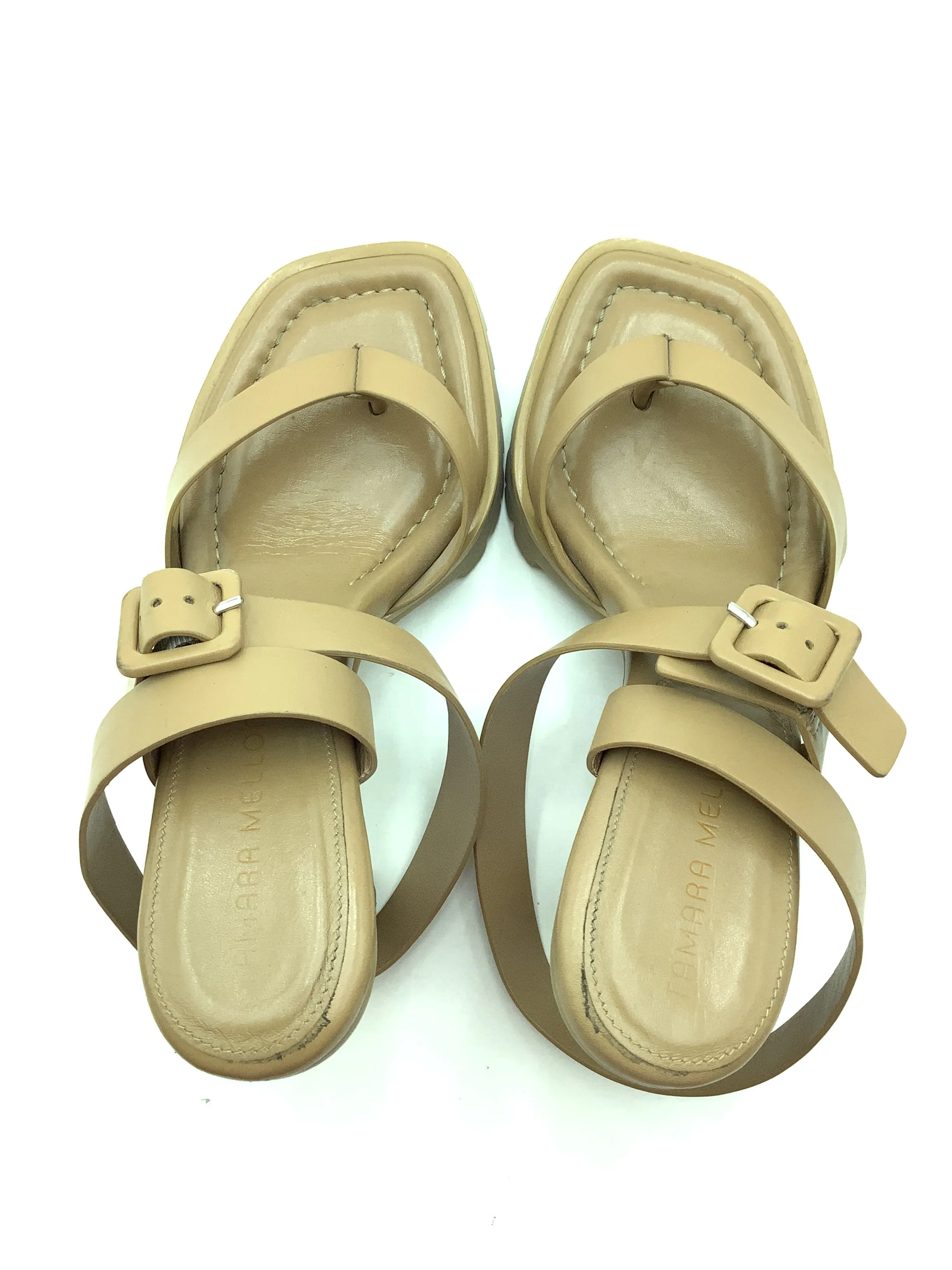 Tamara Mellon Sandals Tan Leather Slingback Platform Size: US 7/EU 37.5