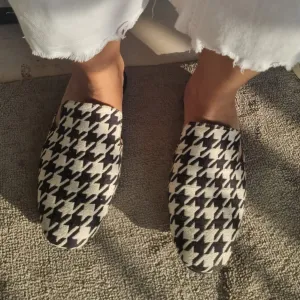 Tracy Flat Mule in Houndstooth