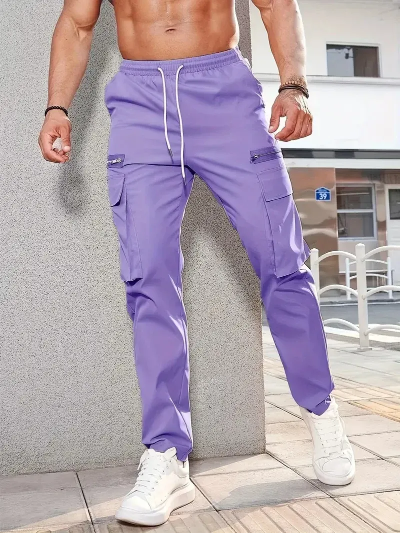 Veiligp - Cargo Broek Heren – Lichte Vrijetijdsbroek met Ritszakken, Stretch Taille