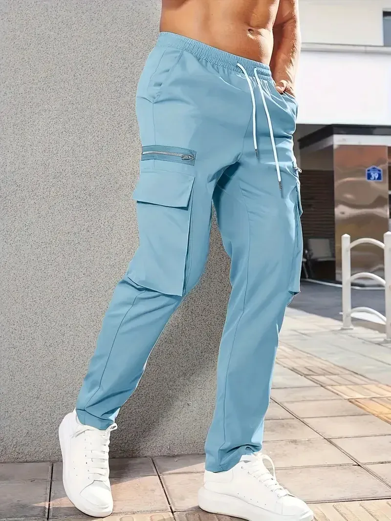 Veiligp - Cargo Broek Heren – Lichte Vrijetijdsbroek met Ritszakken, Stretch Taille