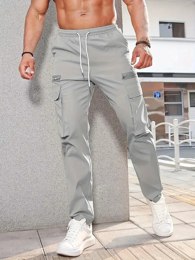 Veiligp - Cargo Broek Heren – Lichte Vrijetijdsbroek met Ritszakken, Stretch Taille