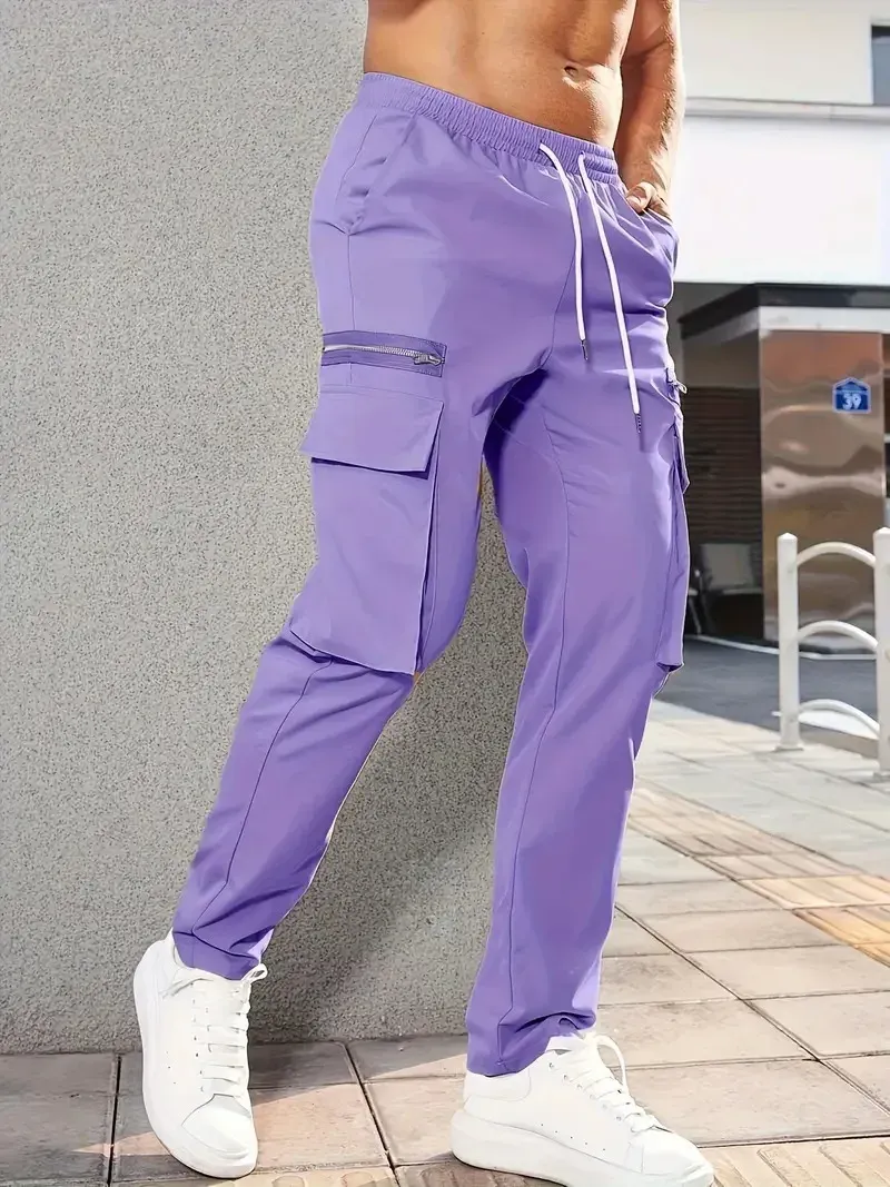 Veiligp - Cargo Broek Heren – Lichte Vrijetijdsbroek met Ritszakken, Stretch Taille