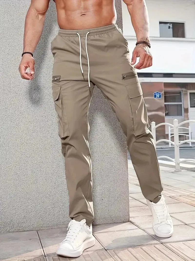 Veiligp - Cargo Broek Heren – Lichte Vrijetijdsbroek met Ritszakken, Stretch Taille