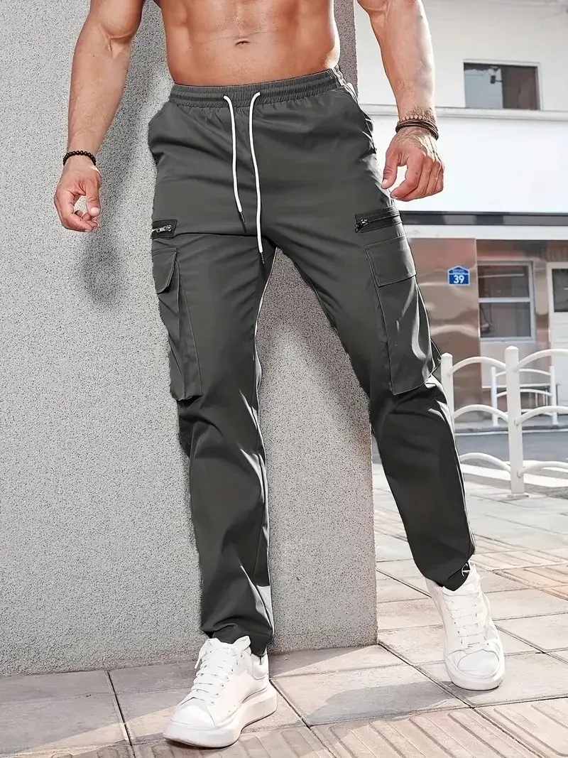 Veiligp - Cargo Broek Heren – Lichte Vrijetijdsbroek met Ritszakken, Stretch Taille