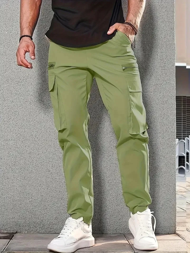 Veiligp - Cargo Broek Heren – Lichte Vrijetijdsbroek met Ritszakken, Stretch Taille
