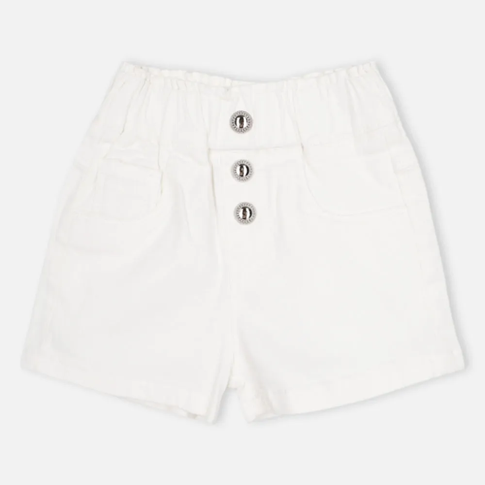 White Elasticated Waist Shorts