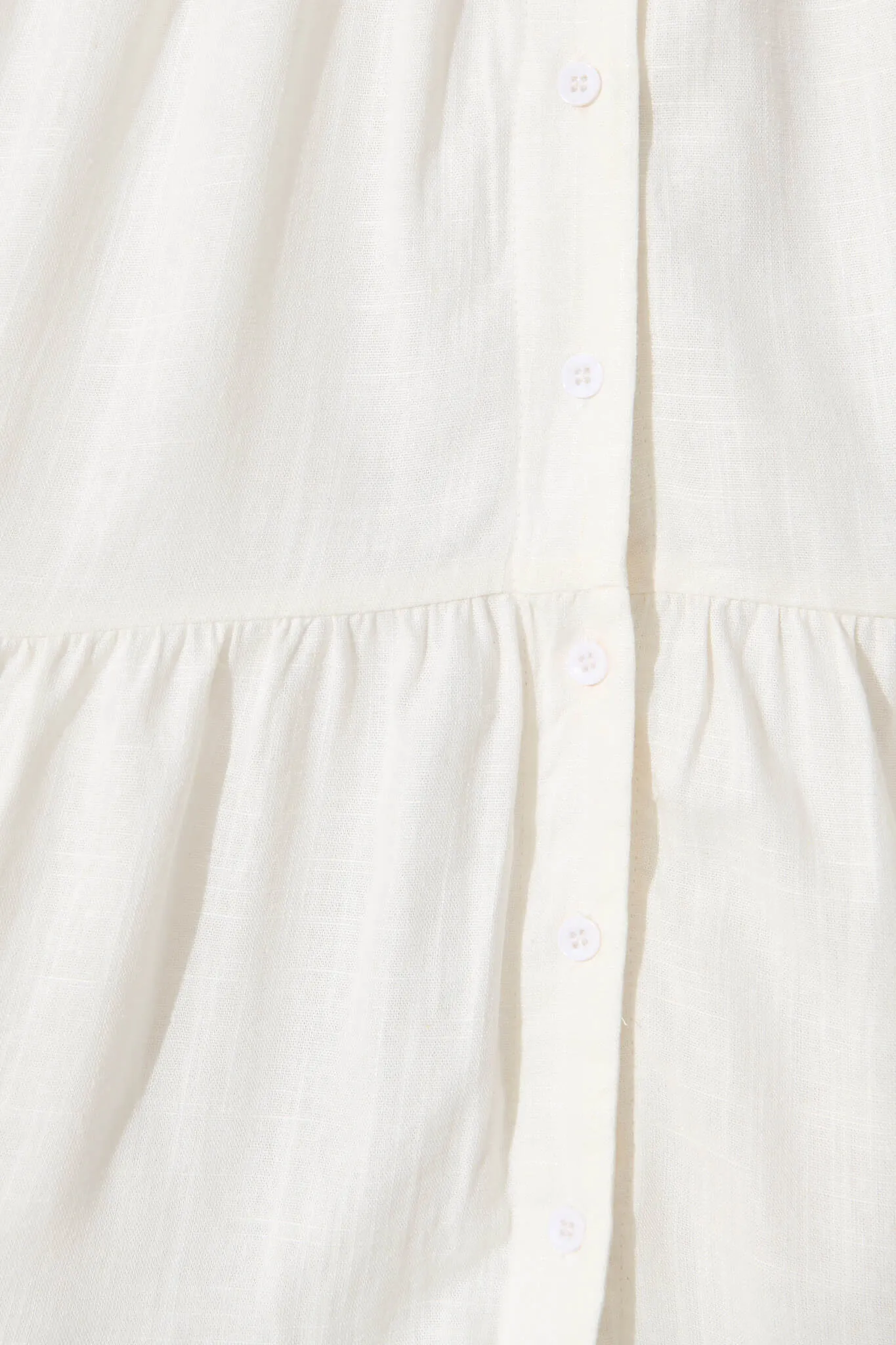 White Linen Blend Smock Dress by Melori