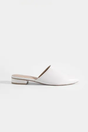 White Pointed Toe Mules