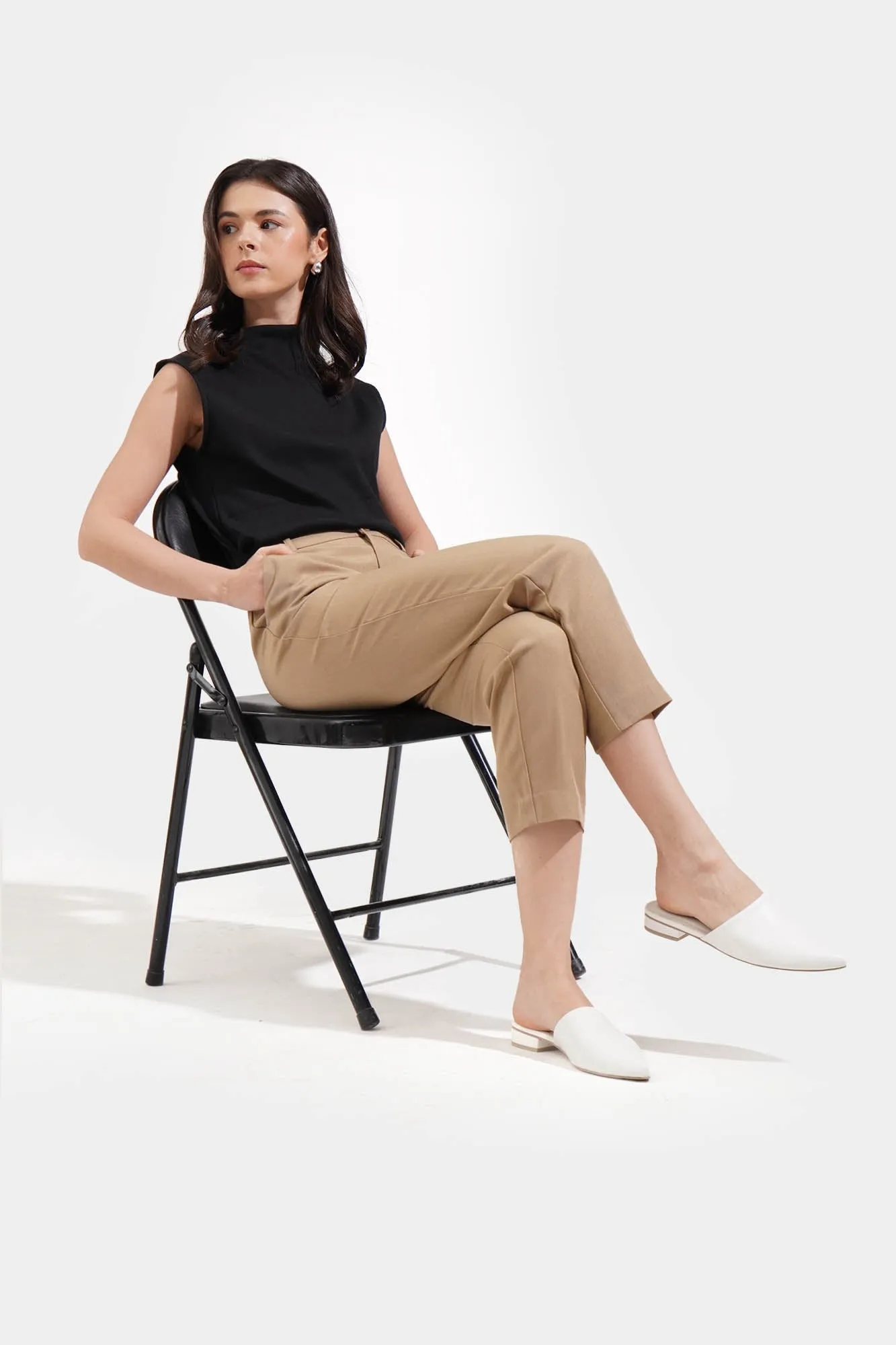 White Pointed Toe Mules